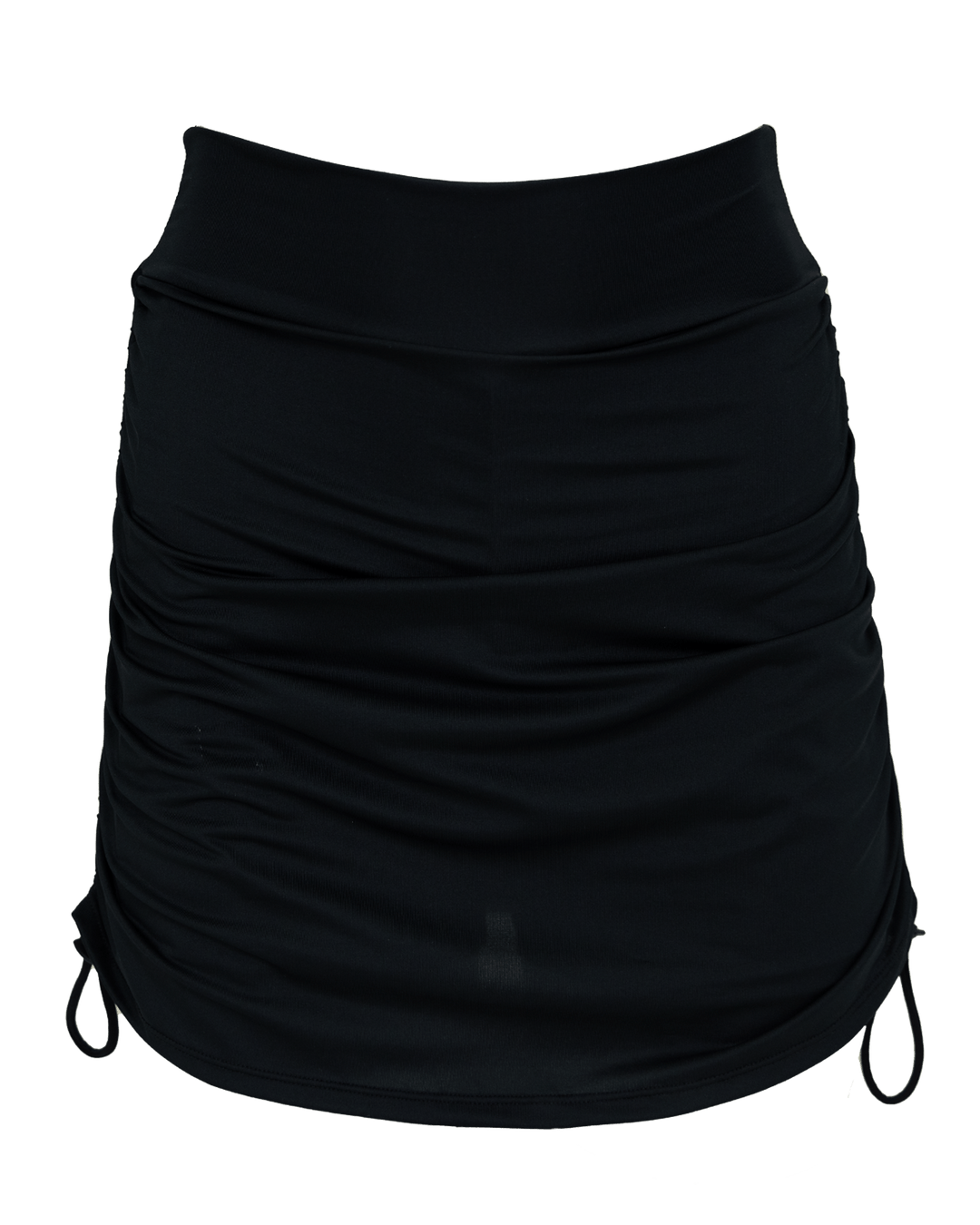 Black Ruched Swim Skirt
