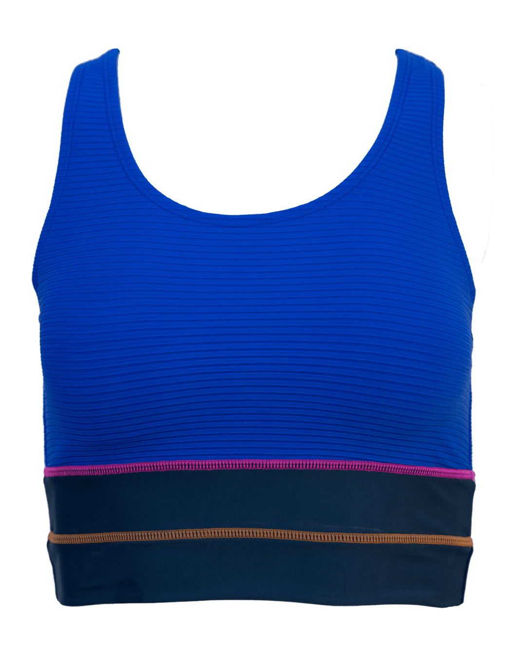 Flat Rib Cobalt Cut Back Crop
