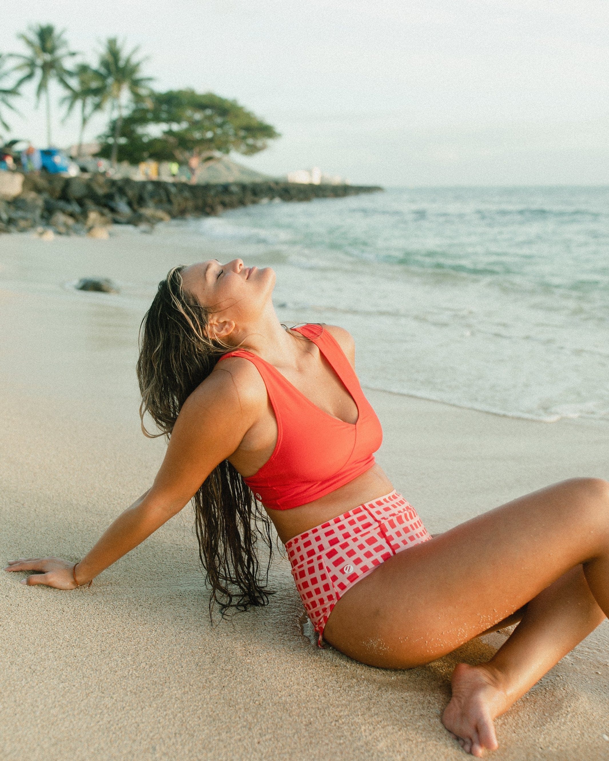 Nani Swimwear Red Poppy Switch V Swimsuit Crop Top Xs